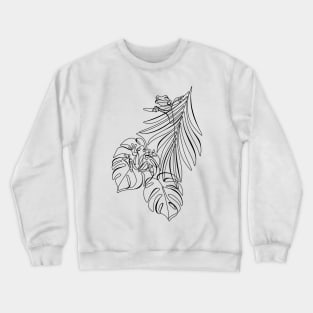 Minimalistic Continuous Line Tropical Frogs Crewneck Sweatshirt